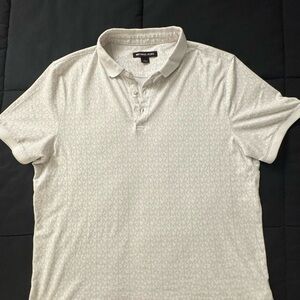 Michael Kors White Polo Shirt with Textured Design